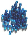 50 6mm Faceted Dark Aqua Beads